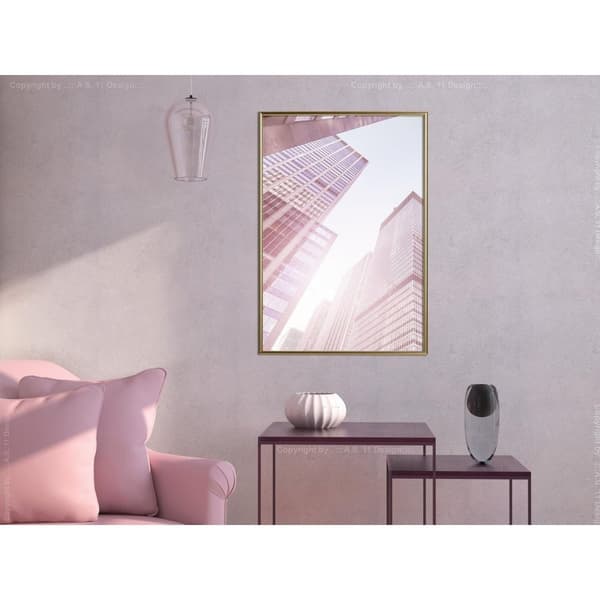 Inramad Poster / Tavla - Steel and Glass (Pink)