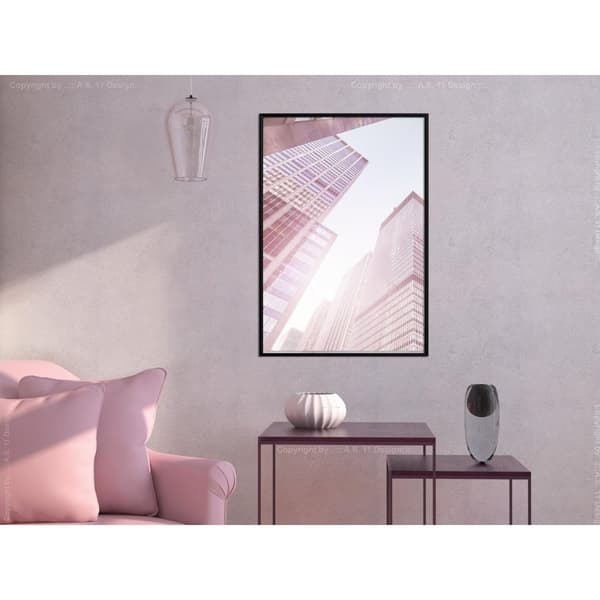 Inramad Poster / Tavla - Steel and Glass (Pink)