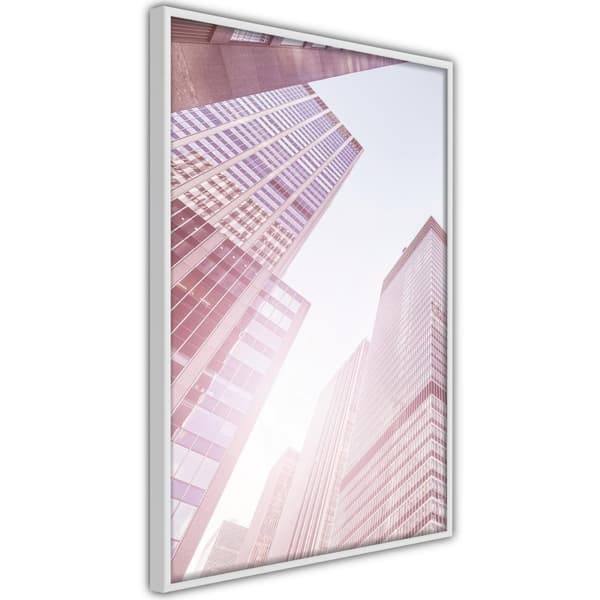 Inramad Poster / Tavla - Steel and Glass (Pink) Vit ram 30x45