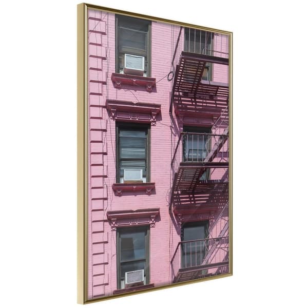 Inramad Poster / Tavla - Pink Facade
