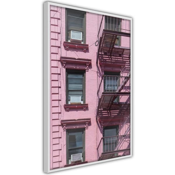 Inramad Poster / Tavla - Pink Facade