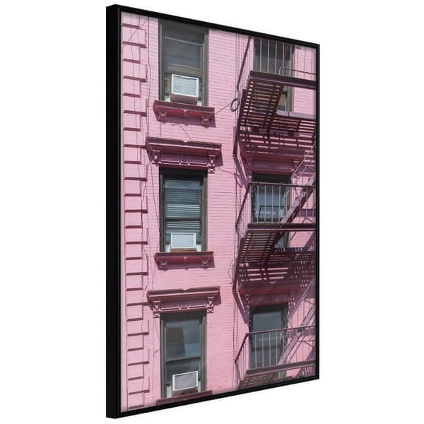 Inramad Poster / Tavla - Pink Facade