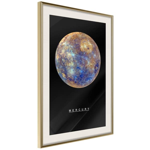 Inramad Poster / Tavla - The Solar System: Mercury