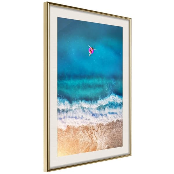 Inramad Poster / Tavla - Drifting Away Guldram med passepartout 20x30