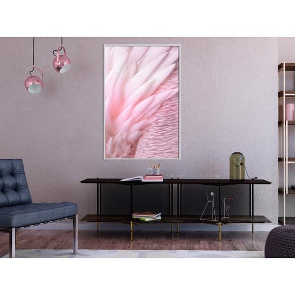 Inramad Poster / Tavla - Pink Feathers