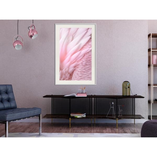 Inramad Poster / Tavla - Pink Feathers