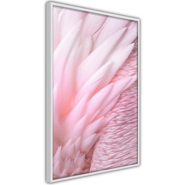 Inramad Poster / Tavla - Pink Feathers