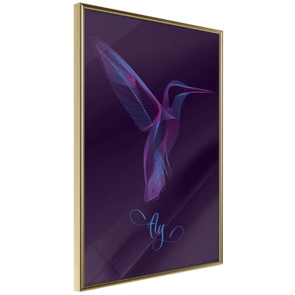Inramad Poster / Tavla - Fluorescent Hummingbird