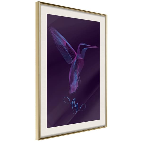 Inramad Poster / Tavla - Fluorescent Hummingbird