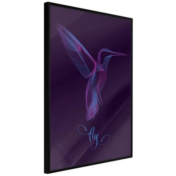 Inramad Poster / Tavla - Fluorescent Hummingbird