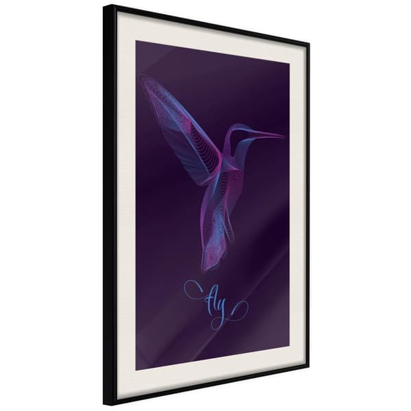 Inramad Poster / Tavla - Fluorescent Hummingbird