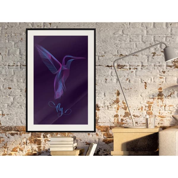 Inramad Poster / Tavla - Fluorescent Hummingbird