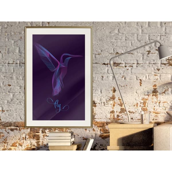 Inramad Poster / Tavla - Fluorescent Hummingbird
