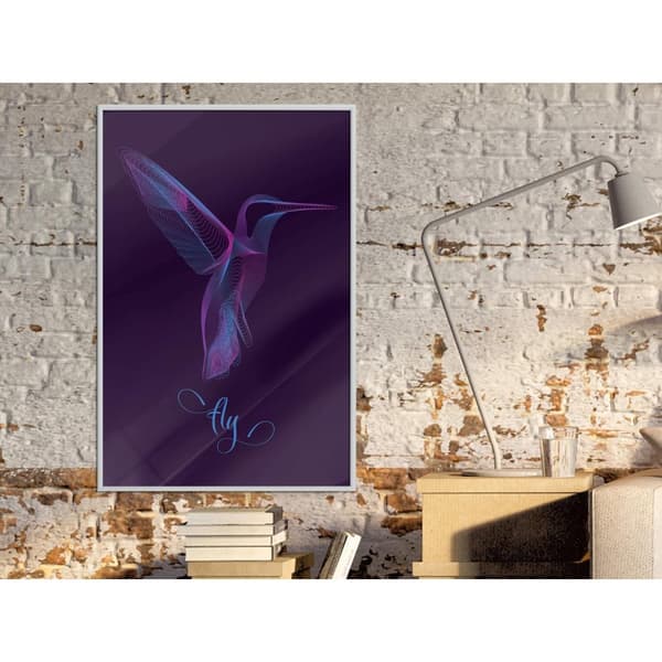 Inramad Poster / Tavla - Fluorescent Hummingbird