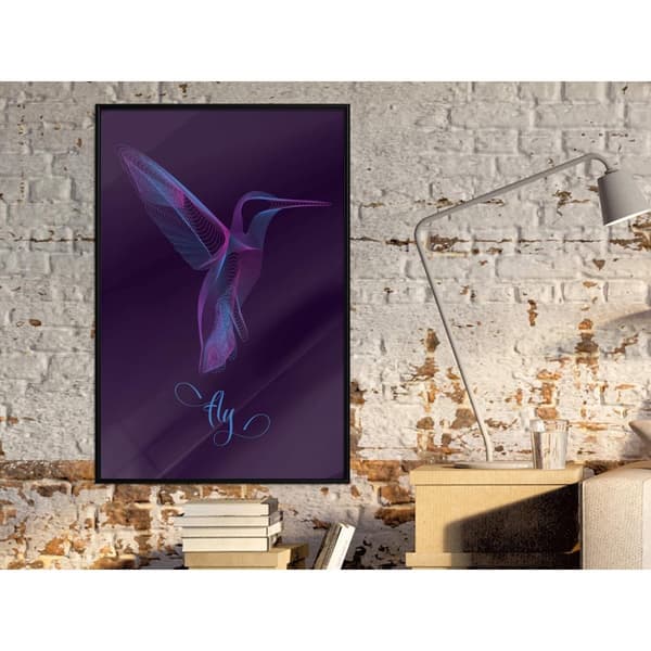 Inramad Poster / Tavla - Fluorescent Hummingbird