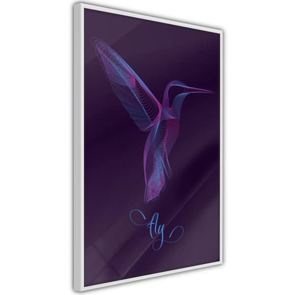 Inramad Poster / Tavla - Fluorescent Hummingbird