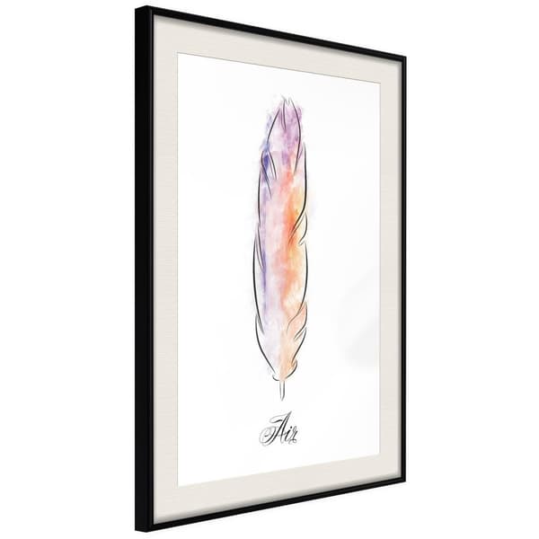 Inramad Poster / Tavla - Lightness I Svart ram med passepartout 20x30
