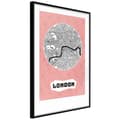 Miniatyrbild 1 av 11: Inramad Poster / Tavla - City map: London (Pink)