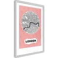 Miniatyrbild 8 av 11: Inramad Poster / Tavla - City map: London (Pink)