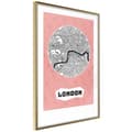 Miniatyrbild 1 av 11: Inramad Poster / Tavla - City map: London (Pink)