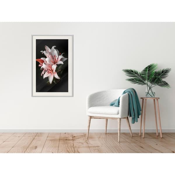 Inramad Poster / Tavla - Pale Pink Lilies