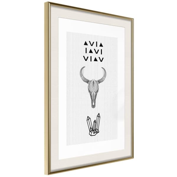 Inramad Poster / Tavla - Spirituality Guldram med passepartout 40x60