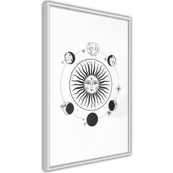 Inramad Poster / Tavla - Sun and Moon