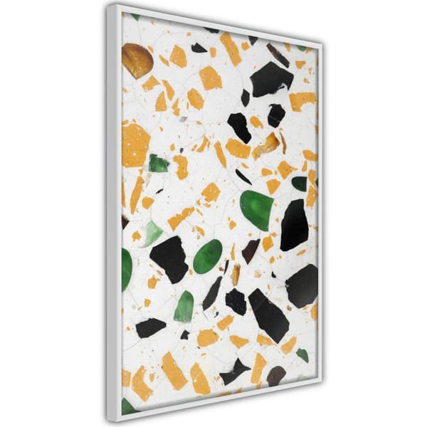 Inramad Poster / Tavla - Terrazzo Close-Up Vit ram 40x60