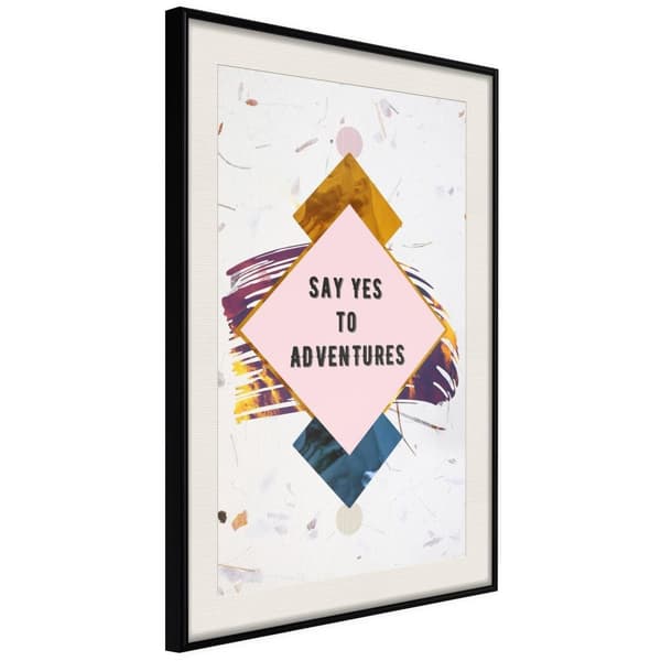 Inramad Poster / Tavla - Time for Adventure! Svart ram med passepartout 30x45