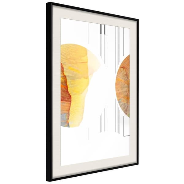 Inramad Poster / Tavla - Collision of Planets Svart ram med passepartout 20x30