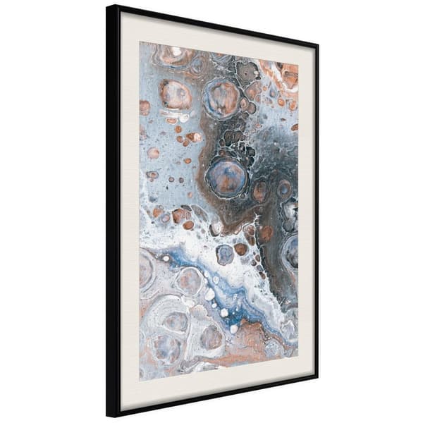 Inramad Poster / Tavla - Surface of the Unknown Planet II Svart ram med passepartout 40x60