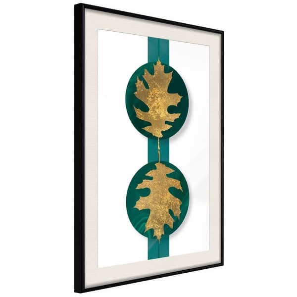 Inramad Poster / Tavla - Gilded Oak Leaves