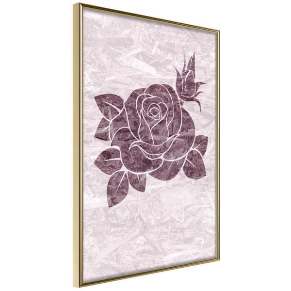 Inramad Poster / Tavla - Monochromatic Rose