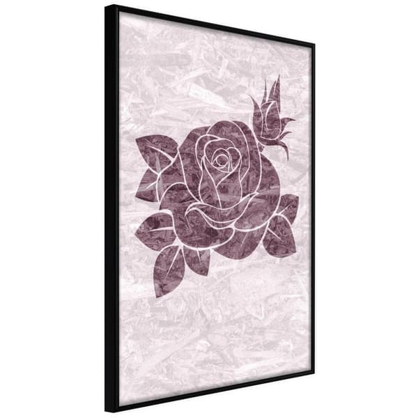Inramad Poster / Tavla - Monochromatic Rose
