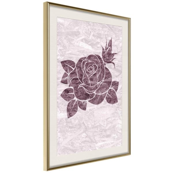 Inramad Poster / Tavla - Monochromatic Rose