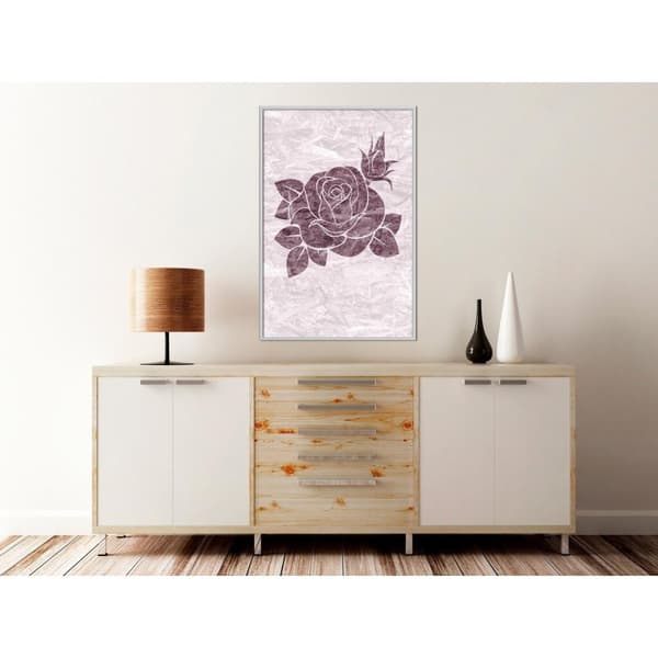 Inramad Poster / Tavla - Monochromatic Rose