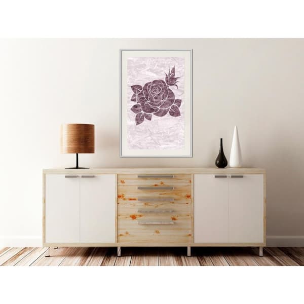 Inramad Poster / Tavla - Monochromatic Rose