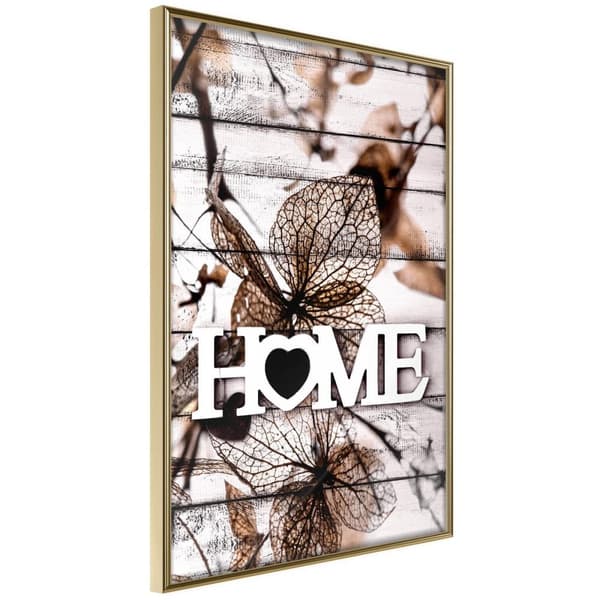 Inramad Poster / Tavla - Family Home Guldram 40x60