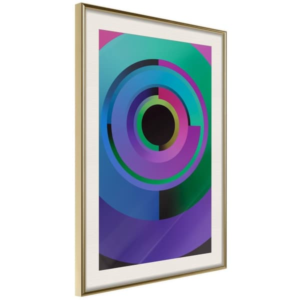 Inramad Poster / Tavla - United in Colours Guldram med passepartout 40x60