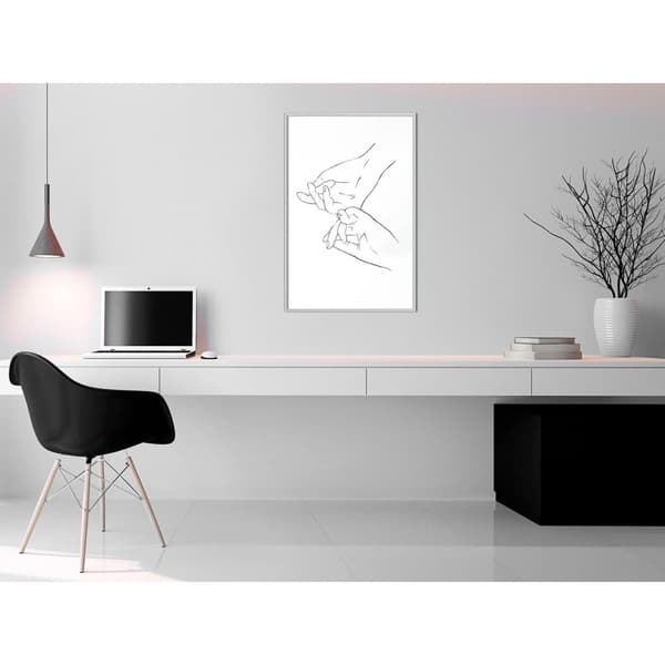 Inramad Poster / Tavla - Joined Hands (White)