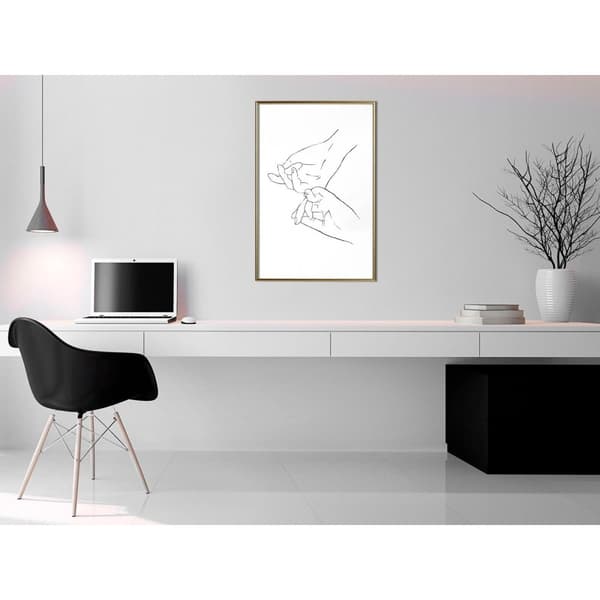 Inramad Poster / Tavla - Joined Hands (White)