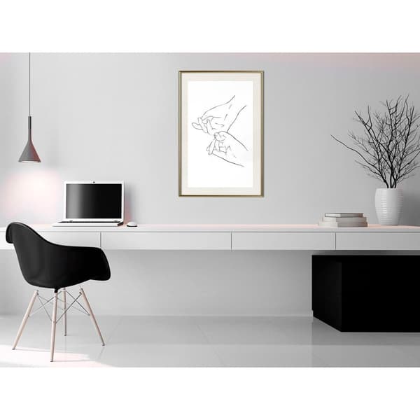 Inramad Poster / Tavla - Joined Hands (White)