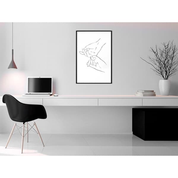 Inramad Poster / Tavla - Joined Hands (White)