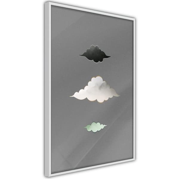 Inramad Poster / Tavla - Cloud Family Vit ram 40x60