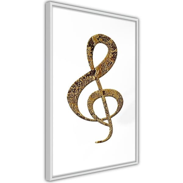 Inramad Poster / Tavla - Golden Treble Clef
