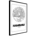 Miniatyrbild 1 av 11: Inramad Poster / Tavla - City Map: Hamburg (Round)