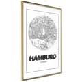 Miniatyrbild 1 av 11: Inramad Poster / Tavla - City Map: Hamburg (Round)