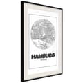 Miniatyrbild 4 av 11: Inramad Poster / Tavla - City Map: Hamburg (Round)