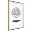 Miniatyrbild 9 av 11: Inramad Poster / Tavla - City Map: Hamburg (Round)