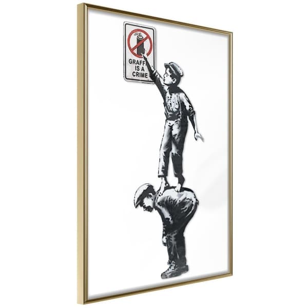 Inramad Poster / Tavla - Banksy: Graffiti Is a Crime